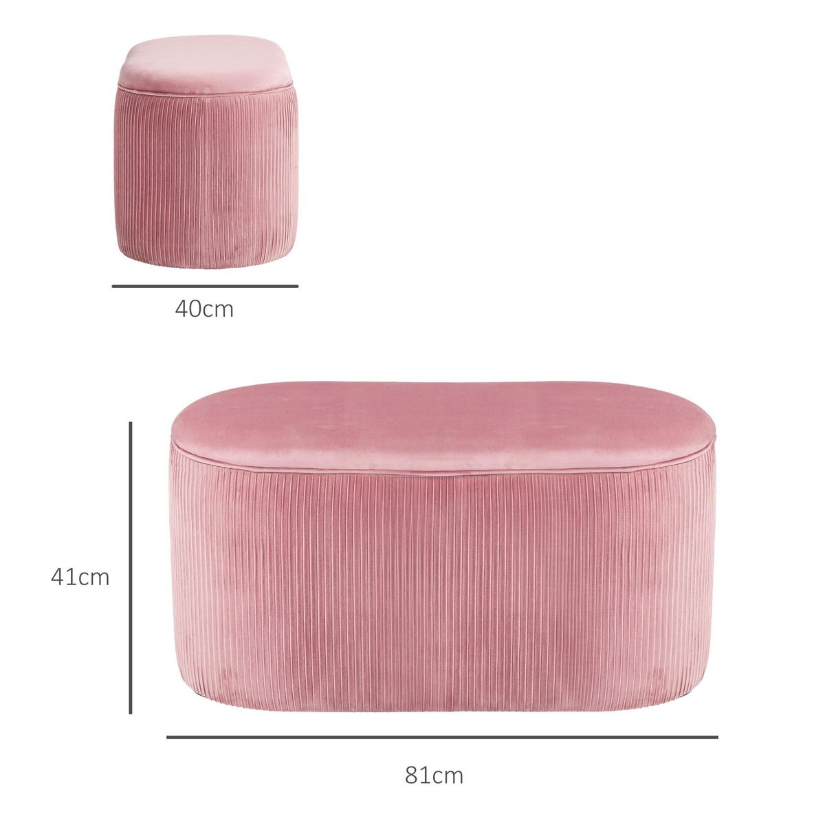 TRUHENBANK elegant Rosa - Rosa, Kunststoff (40/41/81cm) - HOMCOM