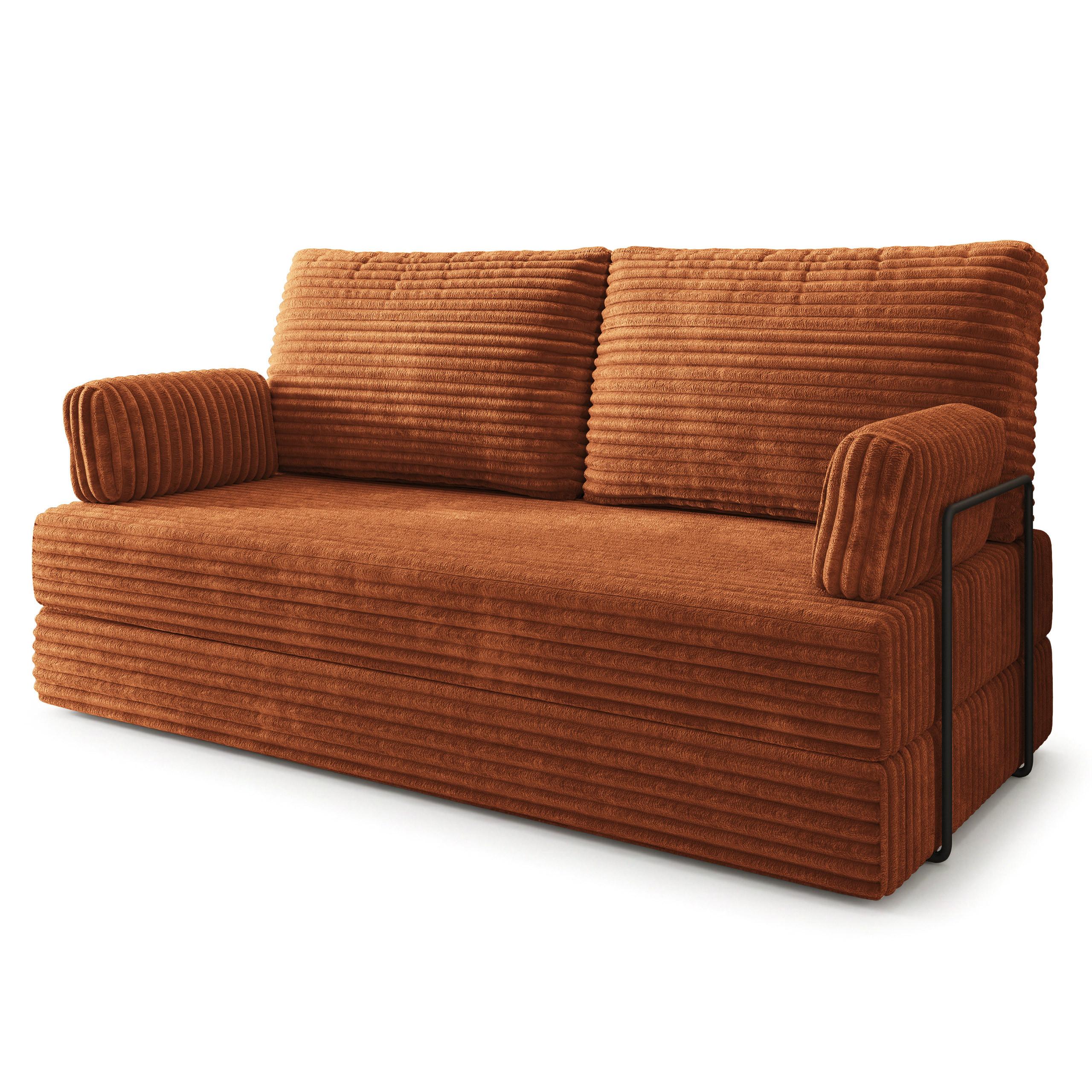 BETTSOFA SILAR aus Schaumstoff Kordstoff Braun Schlaffunktion - Braun, Textil (170/86/80cm) - MASSENO
