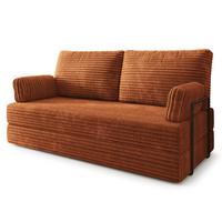 BETTSOFA SILAR aus Schaumstoff Kordstoff Braun Schlaffunktion - Braun, Textil (170/86/80cm) - MASSENO