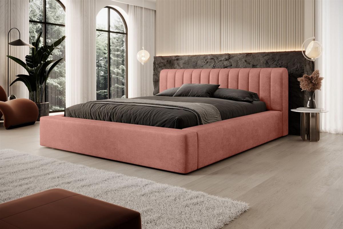 POLSTERBETT Peoria In Macau - Rosa, Holzwerkstoff/Textil (160/200cm) - Fun Möbel