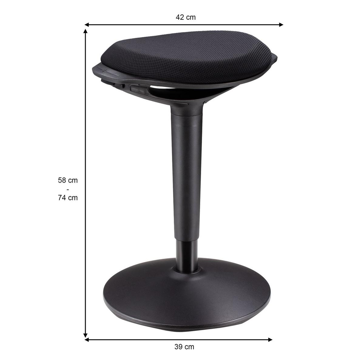 BÜROHOCKER ASTORIA schwarz - Schwarz, Textil (42/73/38cm) - CARO-Möbel