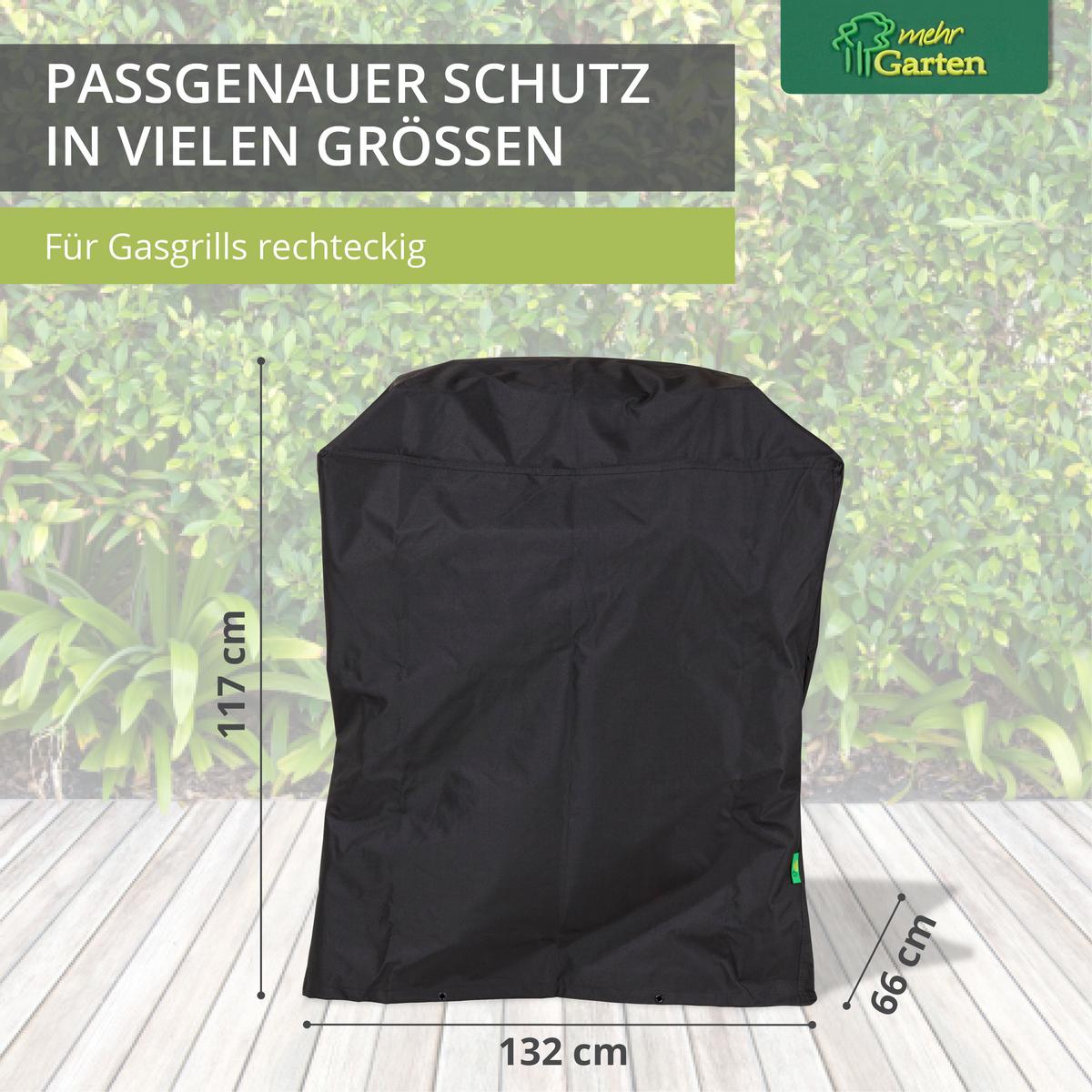 SCHUTZHÜLLE für Gasgrill Rechteckig SHP-30094 - Schwarz, Kunststoff (132/117/66cm) - mehr Garten