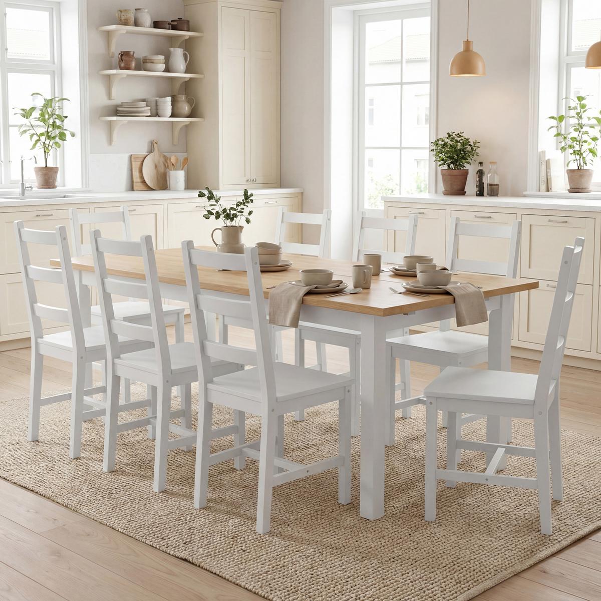 ESSZIMMERSTÜHLE Kiefernholz Weiß - Weiß, Holz (46/90/41.5cm) - HOMCOM