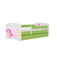 KINDERBETT Fee mit Flügeln mit Schublade 180/80 90/61/184 - Grün, Holzwerkstoff (80/180cm) - RAUMHIRSCH FURNITURE