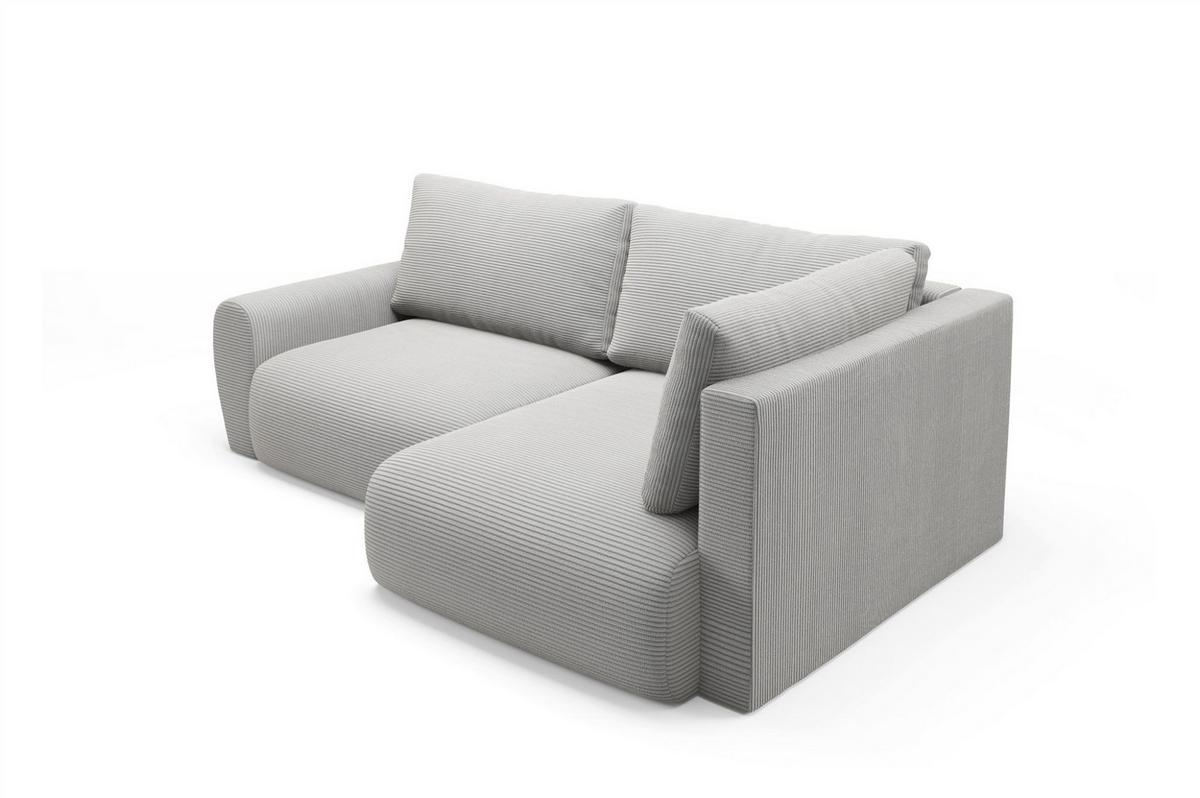 ECKSOFA Galan Mini Mit Schlaffunktion - Hellgrau, Holzwerkstoff/Textil (153/241cm) - Fun Möbel