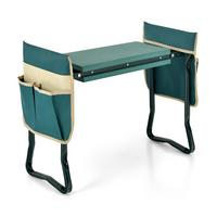 KNIEBANK Grün - Grün, Metall (58/50/27.5cm) - COSTWAY