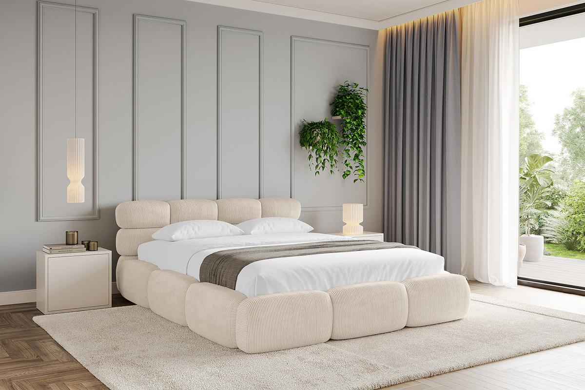 POLSTERBETT mit Bettkasten und Lattenrost, Boxbett ohne Matratze - NOMA 140x200 Beige - Beige, Holzwerkstoff/Textil (140/200cm) - ALTDECOR