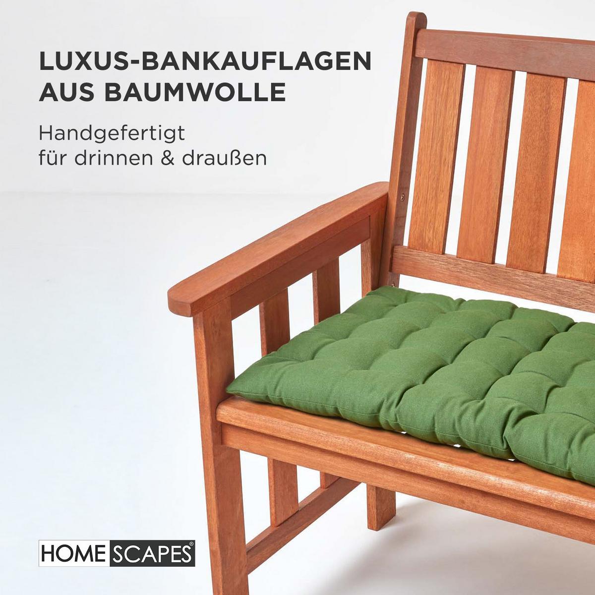 BANKAUFLAGE 2-Sitzer olivgrün 108/42/5 cm - Dunkelgrün, Textil (108/42/5cm) - Homescapes