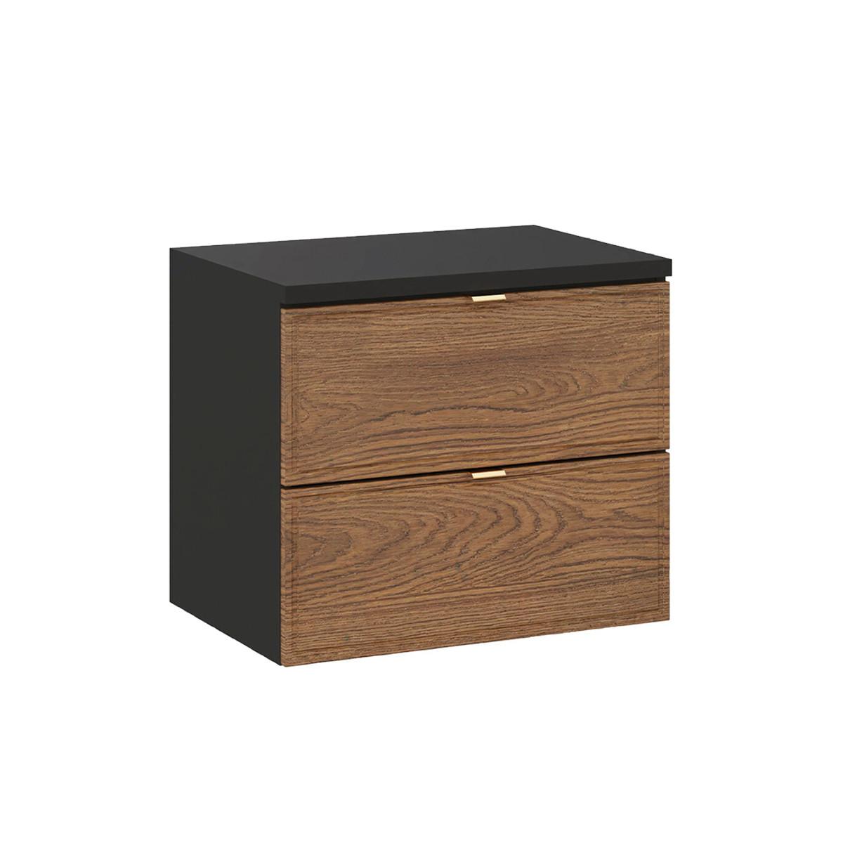 WASCHTISCH 60.2cm Elena Holz und Schwarz - Schwarz, Holzwerkstoff (60.2/52/46cm) - Petits-meubles