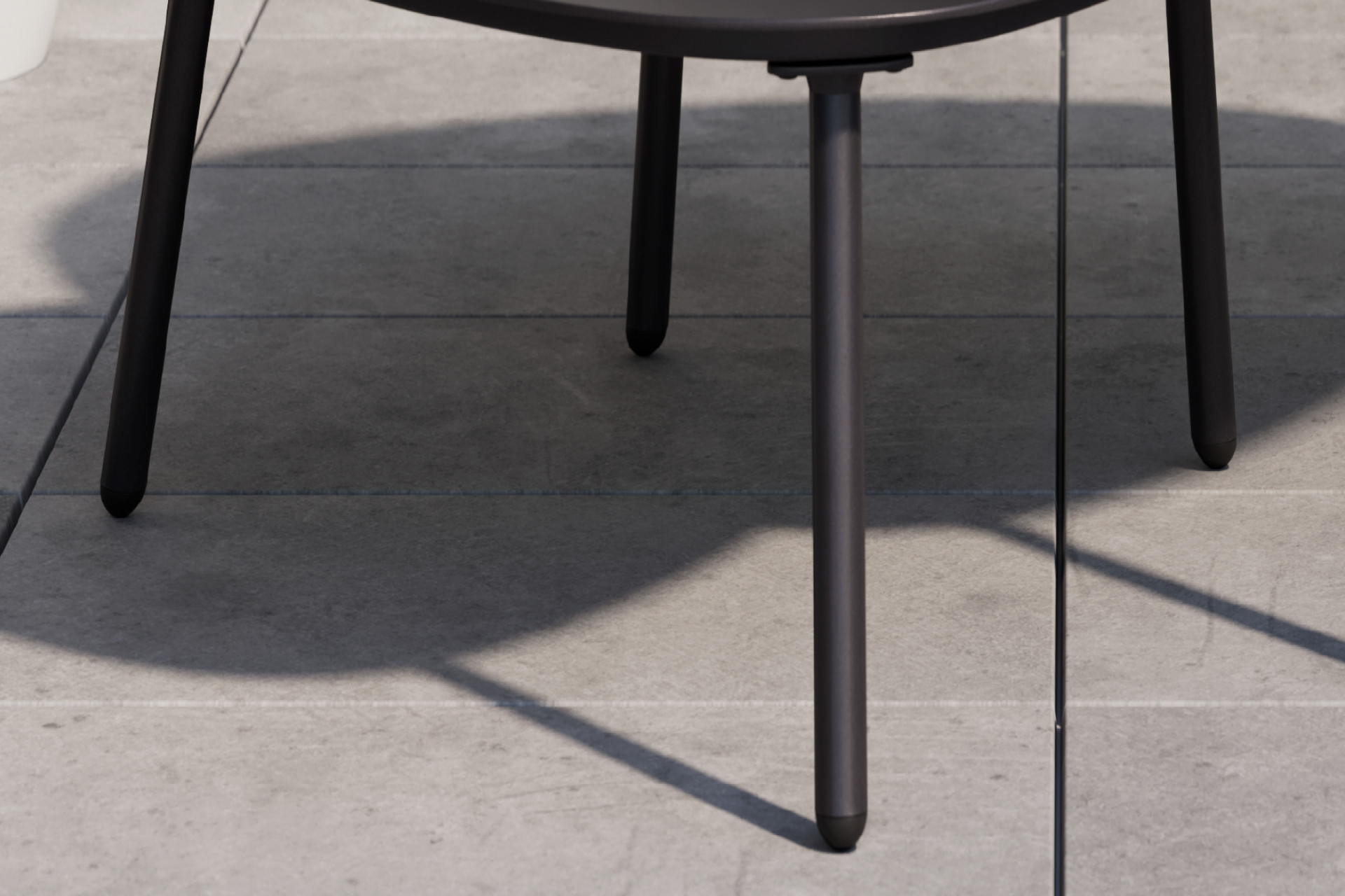 Beistelltische Anthrazit 3 Rundrohrfüße