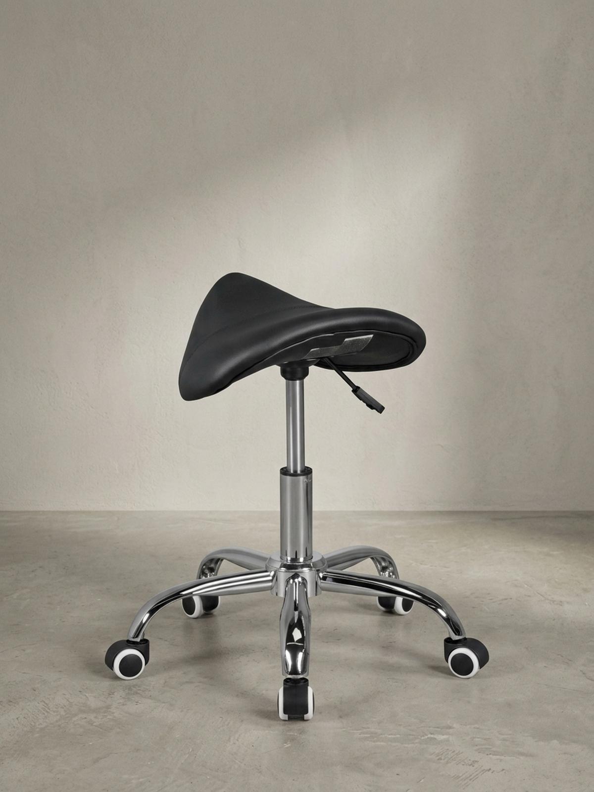 SATTELHOCKER höhenverstellbar mit 100 kg Belastbarkeit BEVANO, Schwarz 60x60x60 cm - Silberfarben/Schwarz, Kunststoff/Textil (60/60/60cm) - KADIMA DESIGN