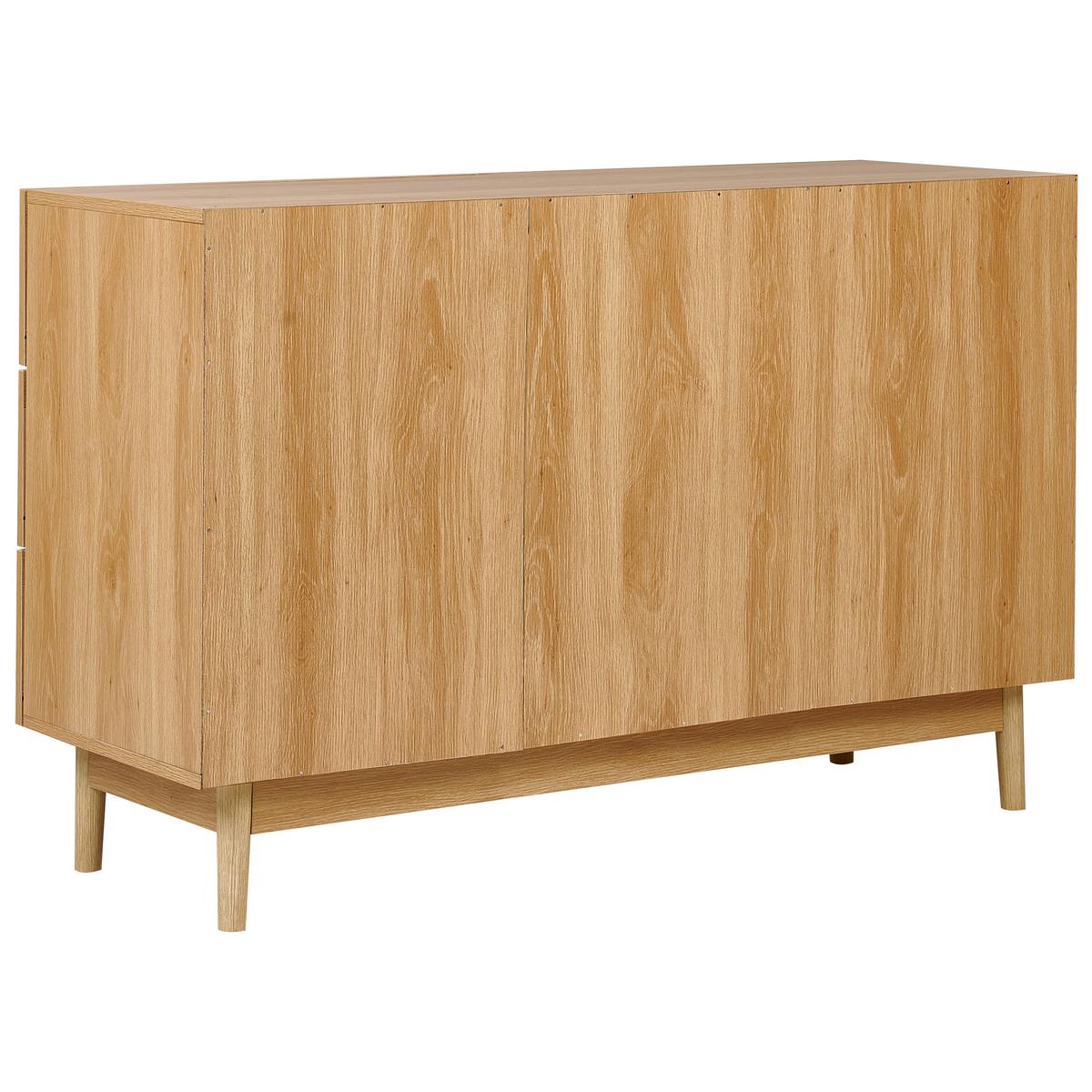 KOMMODE mit 6 Schubladen Hellbraun Nivo - Braun, Holzwerkstoff (120/76/42cm) - Beliani