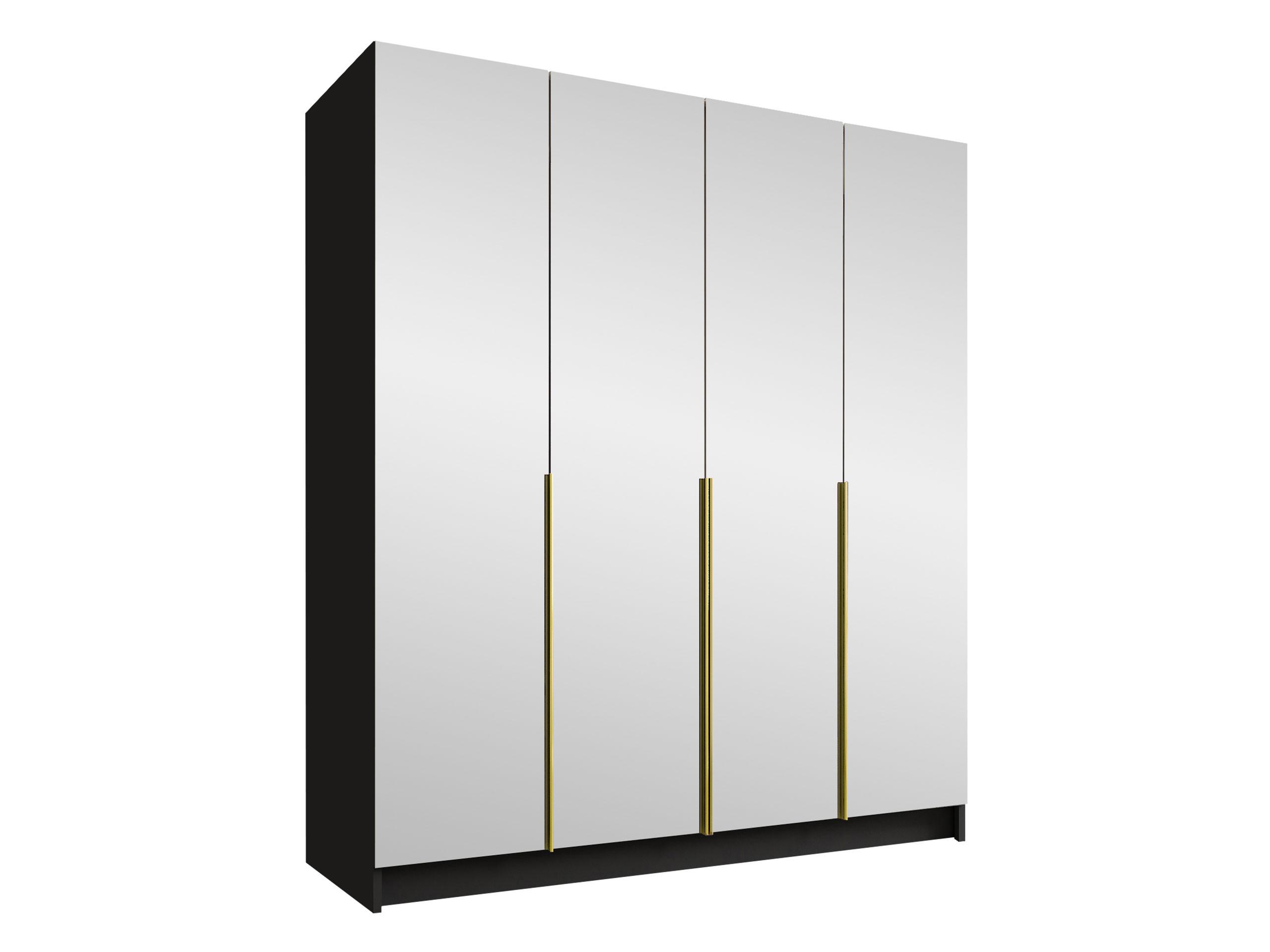 KLEIDERSCHRANK Santi III - Goldfarben/Schwarz, Holzwerkstoff/Metall (200/215/58cm) - MIRJAN24