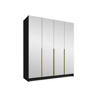 KLEIDERSCHRANK Santi III - Goldfarben/Schwarz, Holzwerkstoff/Metall (200/215/58cm) - MIRJAN24
