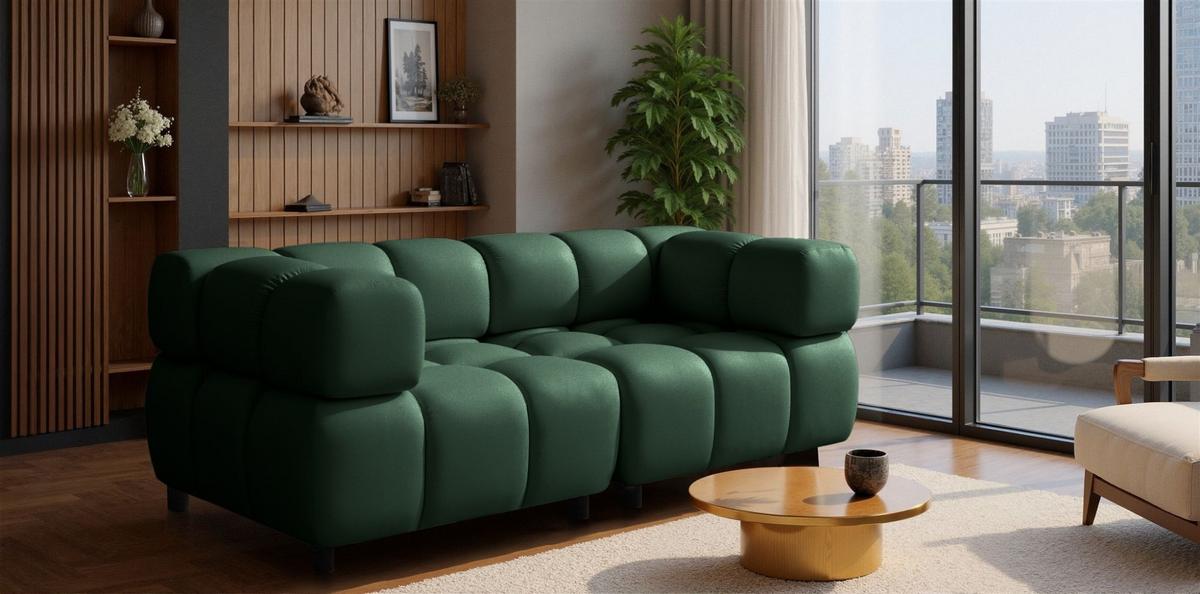 SOFA 2-sitzer Flow - Grün, Holzwerkstoff/Textil (192/71/96cm) - Fun Möbel