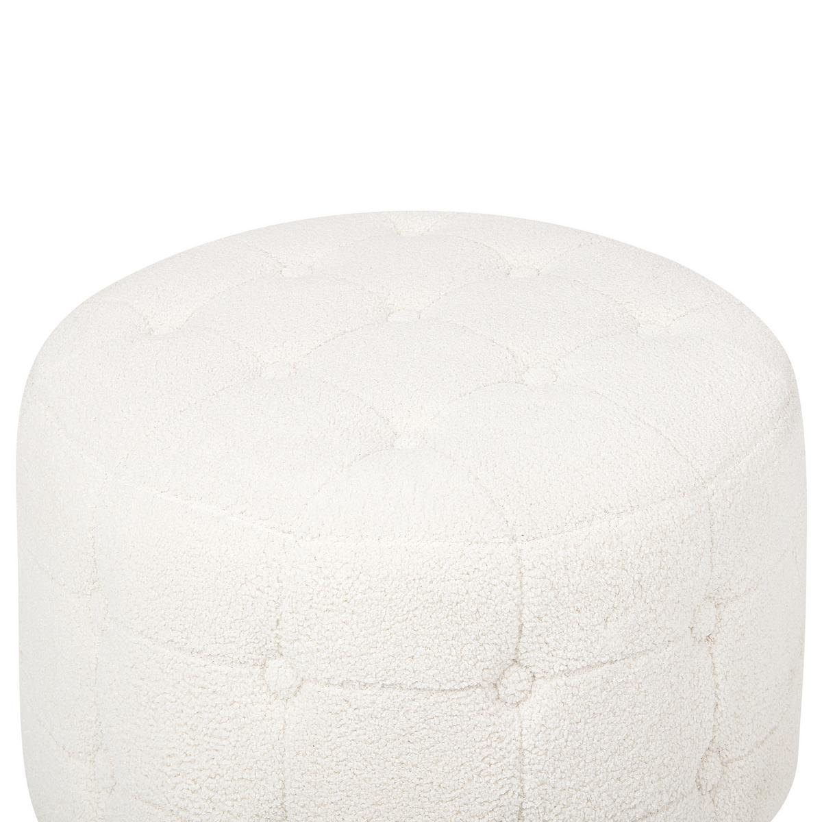 POUF Tampa 55/55/30 cm - Weiß, Textil (55/30/55cm) - Beliani