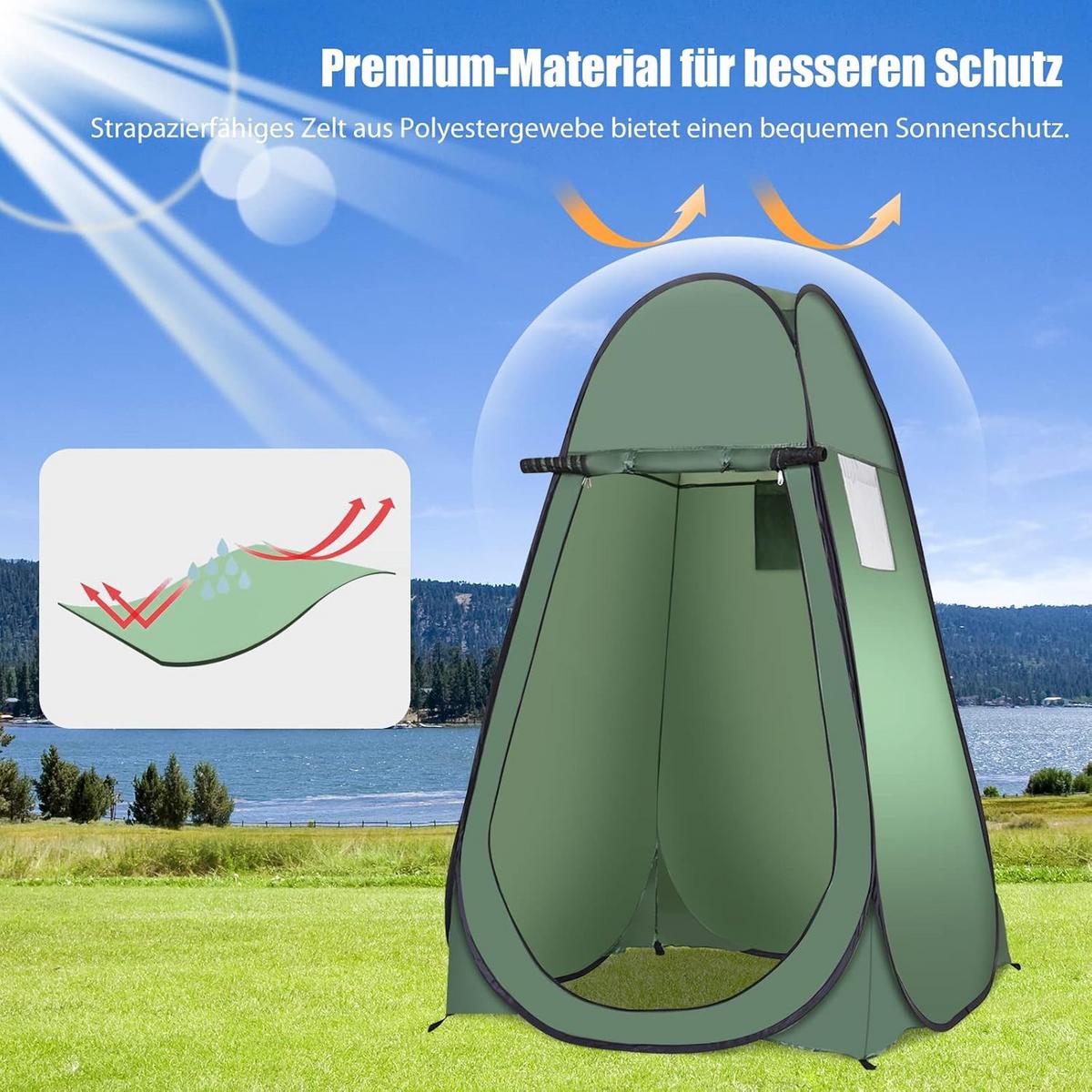 UMKLEIDEZELT ‎Grün - Grün, Textil (120/190/120cm) - COSTWAY