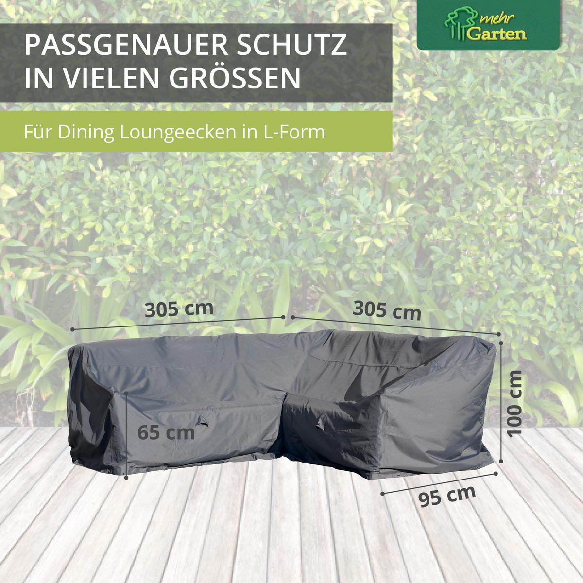 DINING-LOUNGE-ECKE L-Form SHP-20123 - Grau, Kunststoff (305/100/305cm) - mehr Garten