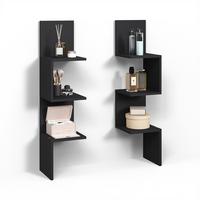 ECKREGAL Vesuvio Schwarz 28 x 116.4 cm 2er Set - Schwarz, Holzwerkstoff (28/116.4/28cm) - Livinity®
