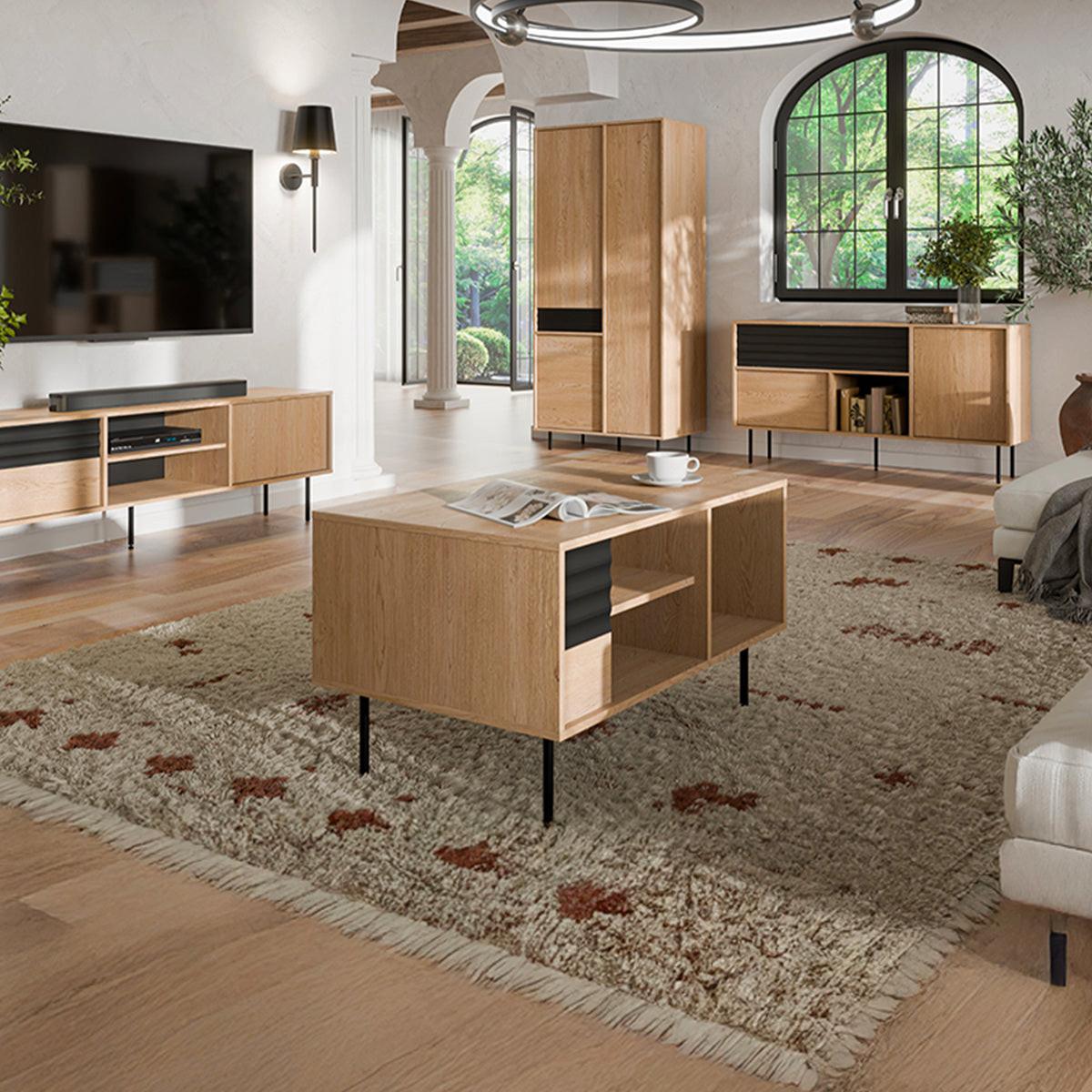 COUCHTISCH Astra Holz und Schwarz - Schwarz, Holzwerkstoff (60/96.6/55cm) - Petits-meubles