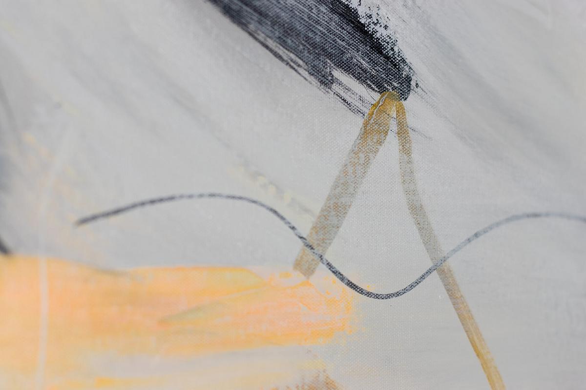ACRYLBILD HANDGEMALT 102,5/77,5 cm - Orange/Grau, Textil (102.5/77.5cm) - KUNSTLOFT