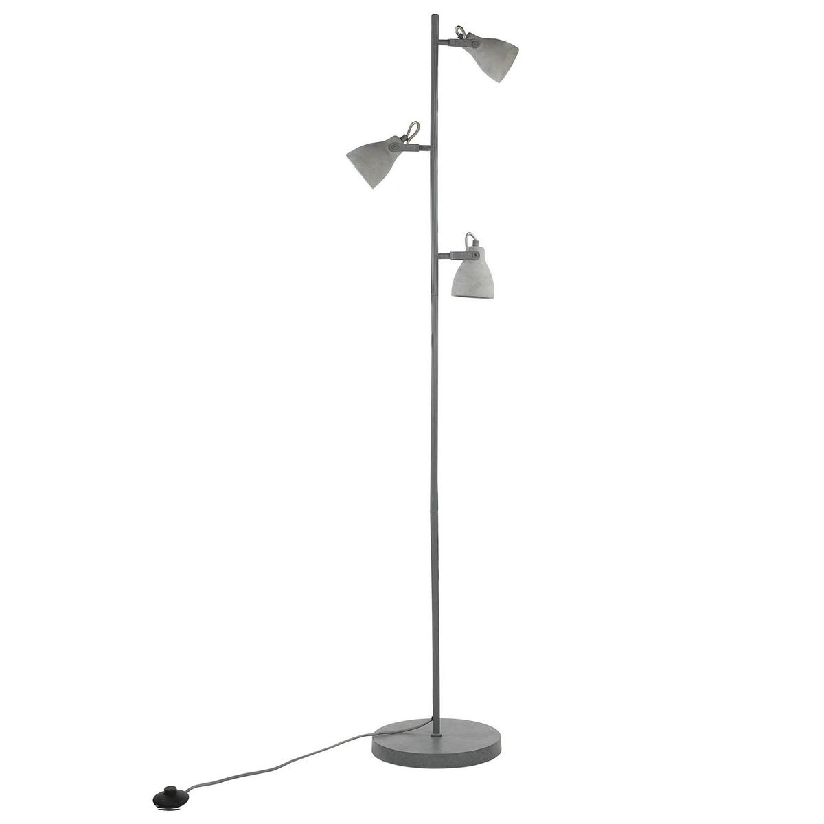 STEHLAMPE Mistago 28/28/163 cm - Grau, Metall (28/28/163cm) - Beliani