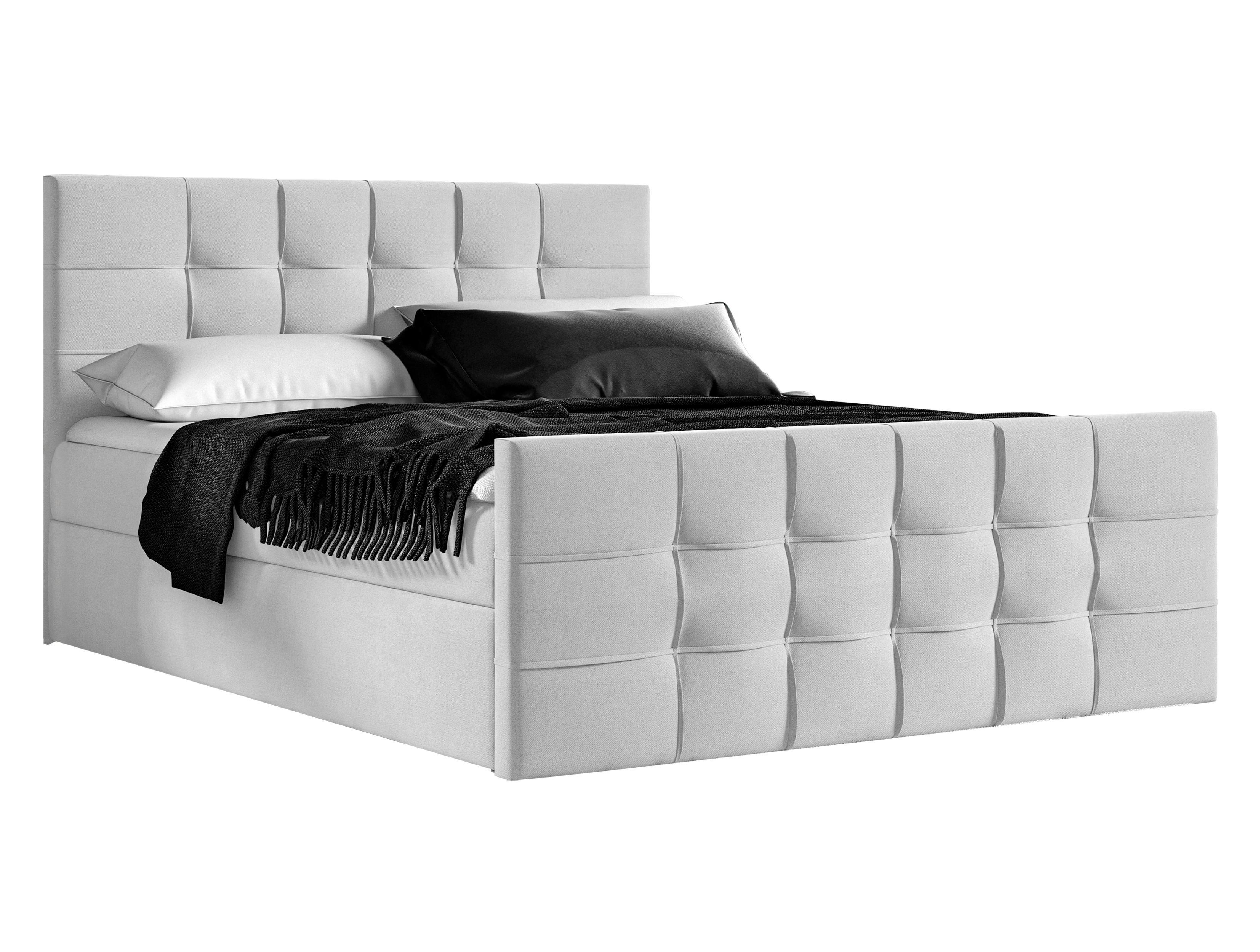 BOXBETT Ambusio 160/200 cm in Hellgrau – mit Bettkasten + TOPPER - Hellgrau/Schwarz, Holz/Holzwerkstoff (160/200cm) - AX Living
