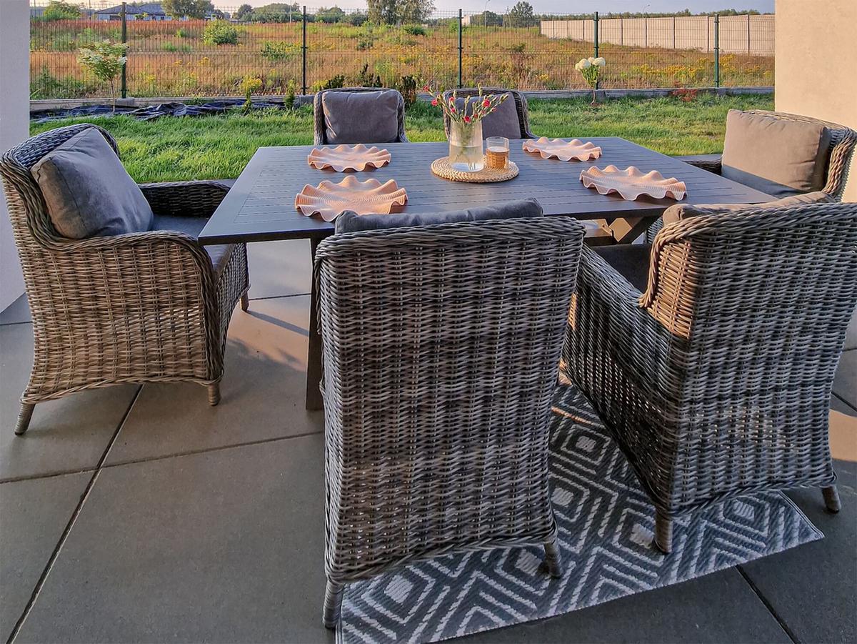 GARTENSESSEL 2er-Set PE Rattan grau Cascais - Grau, Kunststoff (60/96/73cm) - Beliani
