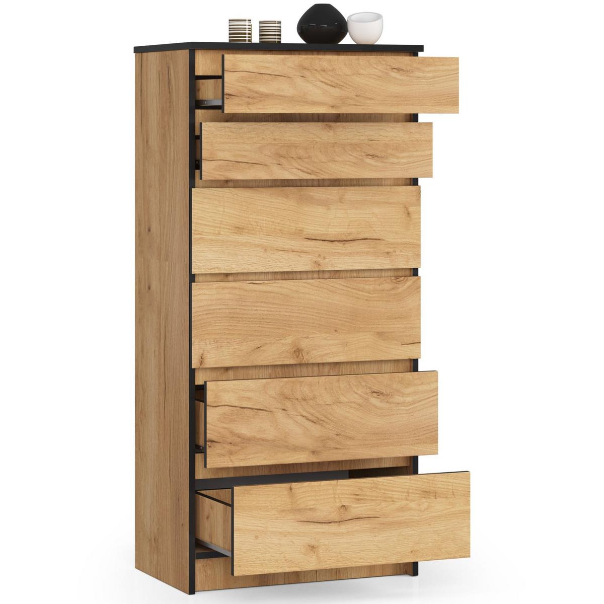 KOMMODE Eiche Craft 130/60/40 - Eiche San Remo, Holzwerkstoff (60/130/40cm) - RAUMHIRSCH FURNITURE