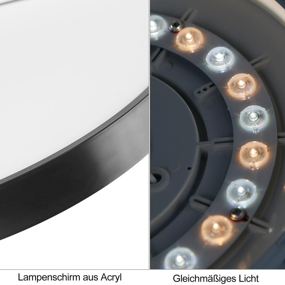 LED-DECKENLEUCHTE Silvia 37/37/3 cm - Schwarz, Kunststoff (37/37/3cm) - Nettlife