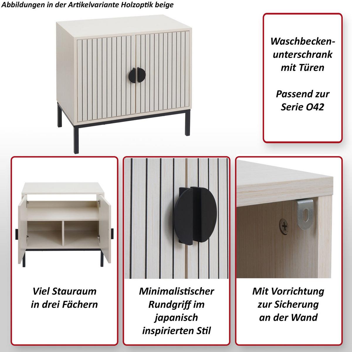 WASCHBECKENUNTERSCHRANK Braun - Braun, Metall (63/61/35cm) - MCW