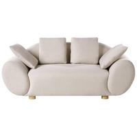 2-SITZER-SOFA Stoff Hellbeige Ringel - Beige, Textil (189/75/87cm) - Beliani