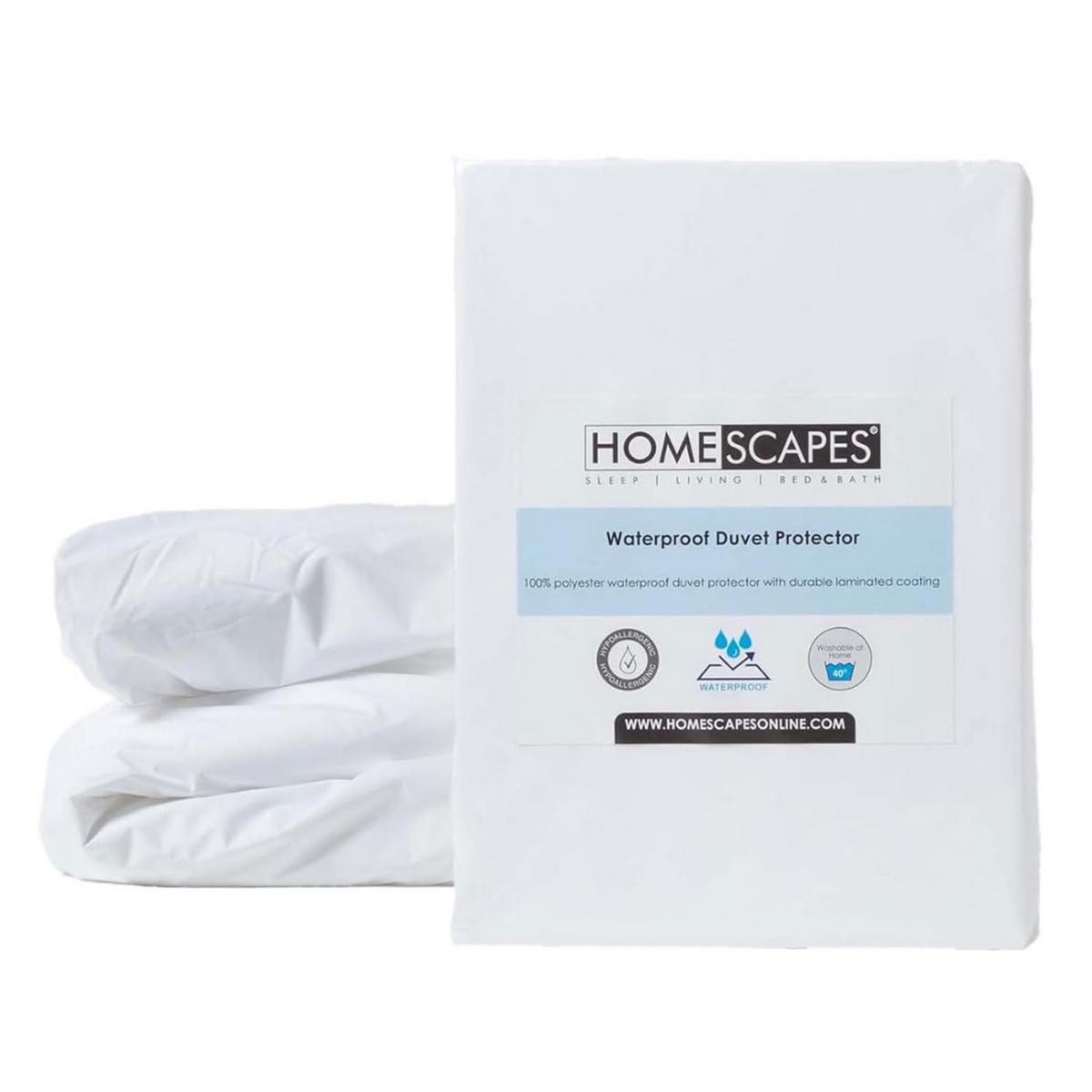 BETTDECKENSCHONER wasserdicht 155/220 cm - Weiß, Textil (155/220cm) - Homescapes