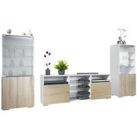 WOHNWAND Granada Eiche sägerau - Eiche San Remo, Holzwerkstoff (286/122.5/35cm) - Vladon