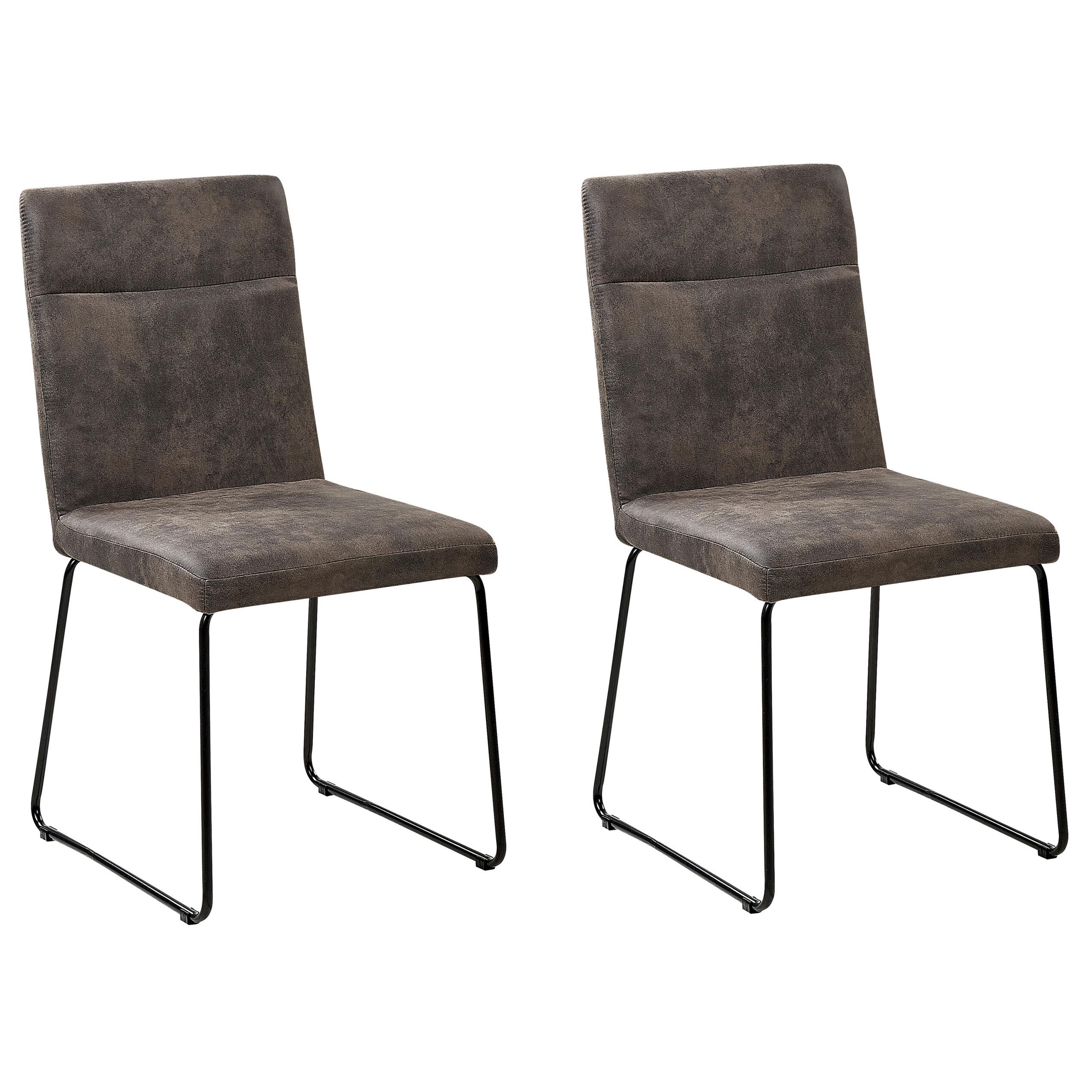 ESSZIMMERSTUHL 2er-Set Polsterbezug Grau Nevada - Grau, Textil/Metall (46/90/52cm) - Beliani