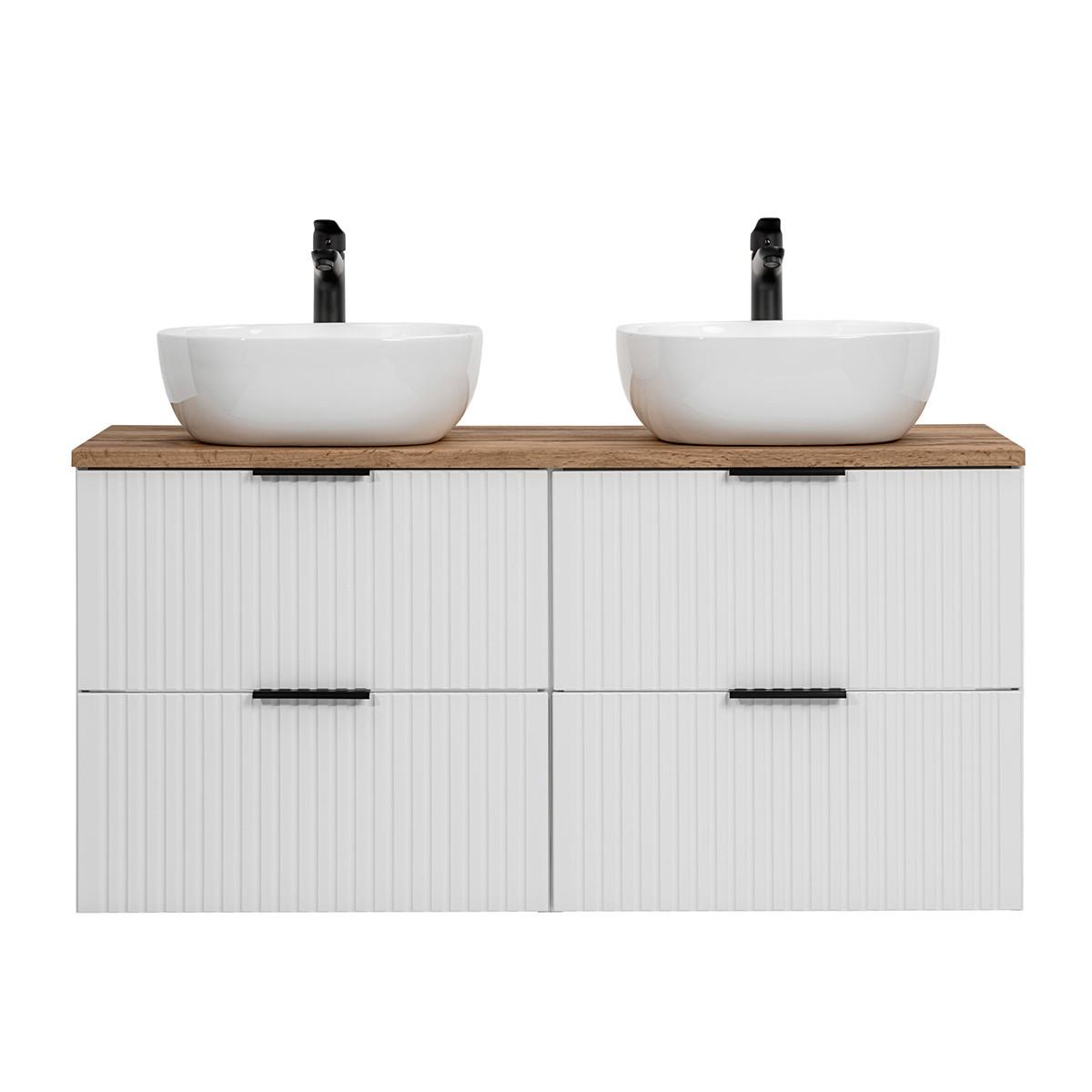DOPPELWASCHTISCH 120.8cm Adriel Weiß - Weiß, Holzwerkstoff (120.8/59/46cm) - Petits-meubles