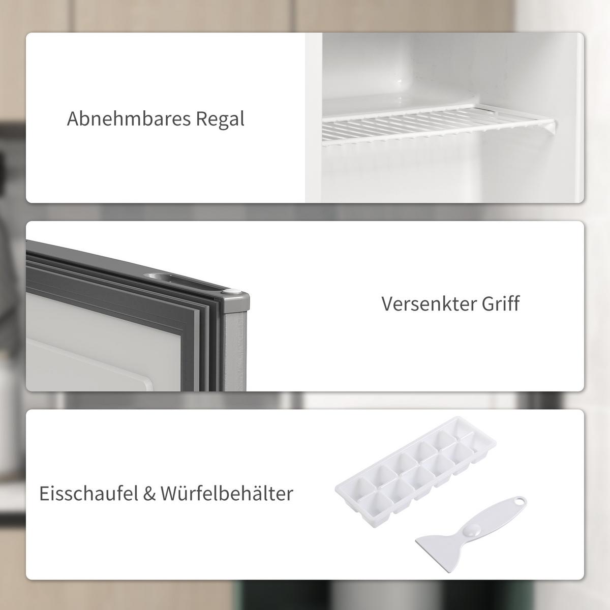 MINI-GEFRIERSCHRANK aus Stahl Kunststoff Grau - Grau, Kunststoff (44.2/48.8/47cm) - HOMCOM