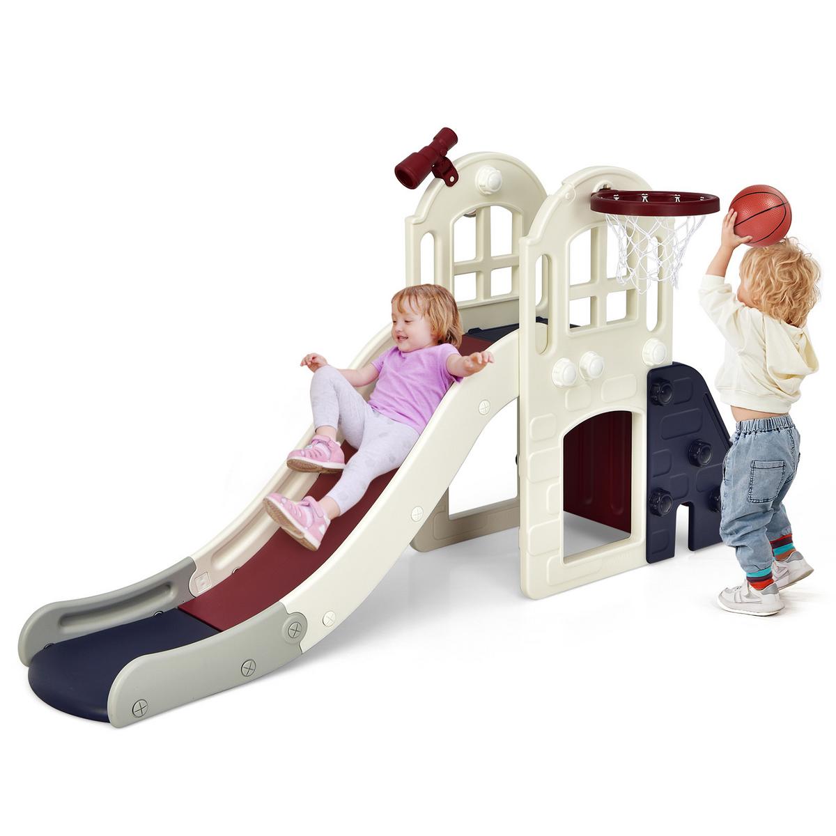 6-IN-1-RUTSCHE FÜR KINDER Blau - Blau, Kunststoff (190/98/83cm) - COSTWAY