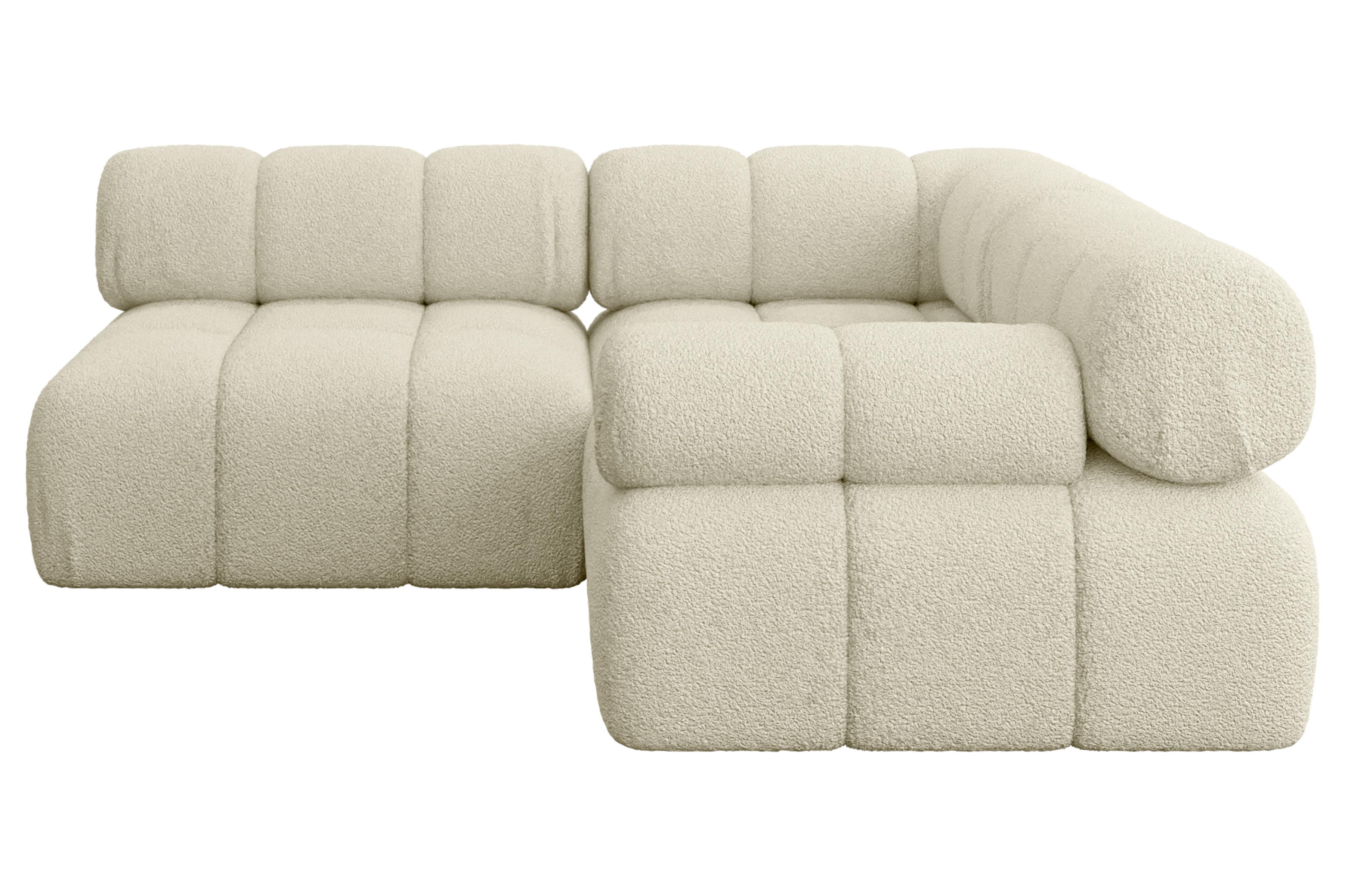ECKSOFA modulares Sofa Mende-L1 - 190x190x70 cm Beige Bouclé - Beige, Holzwerkstoff/Textil (190/190cm) - ALTDECOR