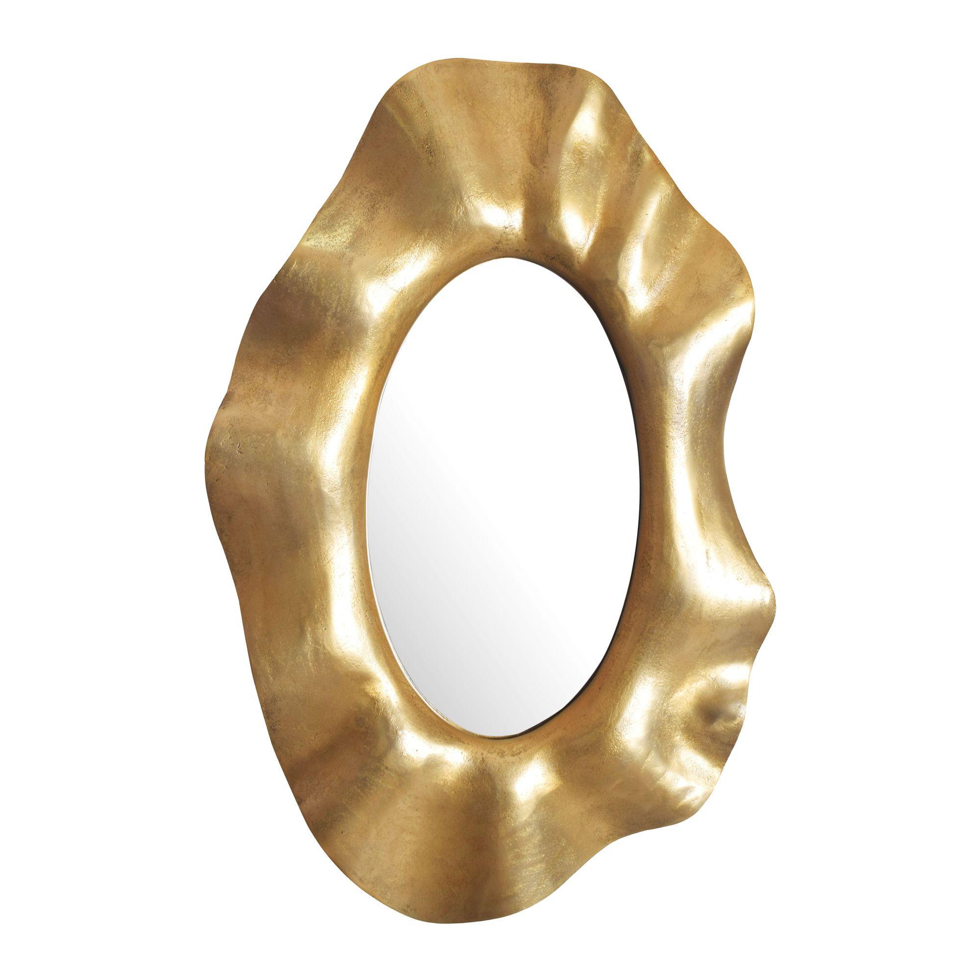 WANDSPIEGEL Asymmetrisch Metall Gold 60x90 cm Modern - Goldfarben, Glas (60/90/6cm) - KADIMA DESIGN