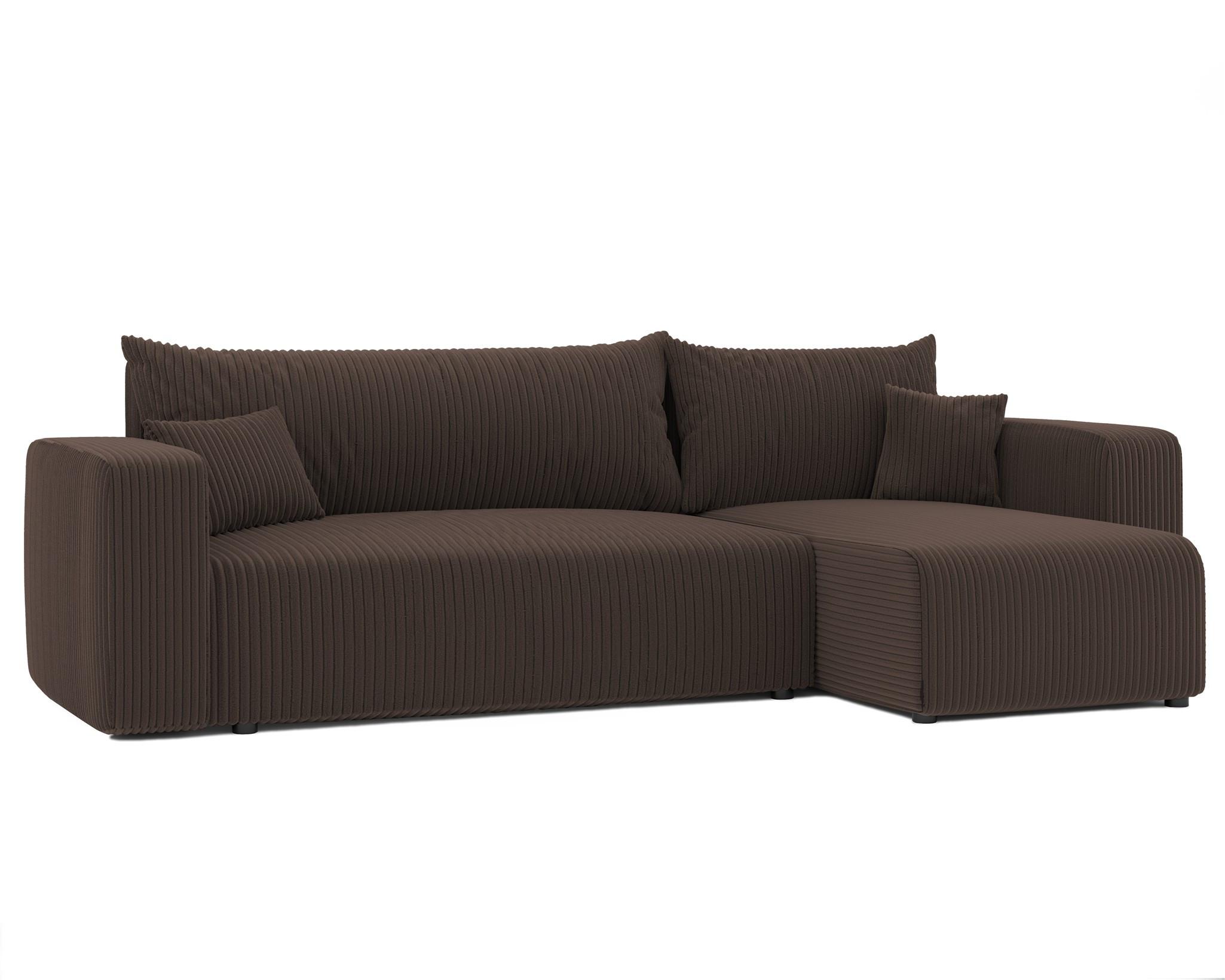 ECKSOFA Luna Mit Schlaffunktion - Braun, Holzwerkstoff/Textil (145/248cm) - Fun Möbel