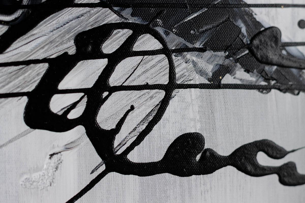 ACRYLBILD HANDGEMALT 60/90 cm - Schwarz, Holz/Textil (60/90cm) - KUNSTLOFT