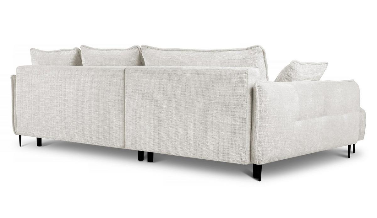 ECKSOFA Oblivio Cremeweiß Chenille - Creme/Schwarz, Textil/Metall (285/200cm) - Selsey