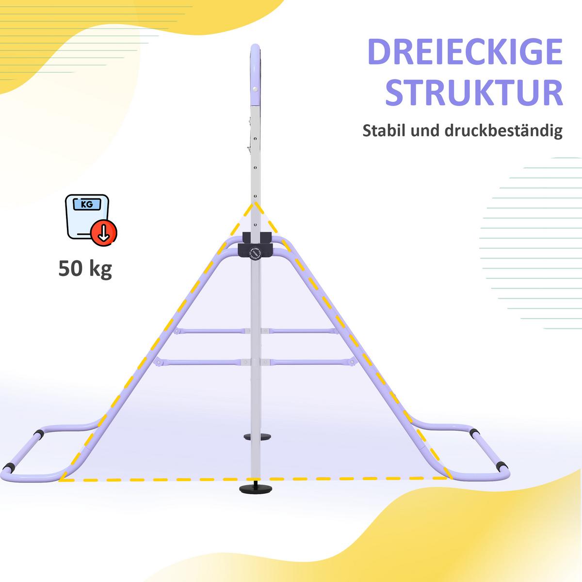 KINDERTURNSTANGE Stahl Violett - Violett, Metall (105/128/148cm) - HOMCOM