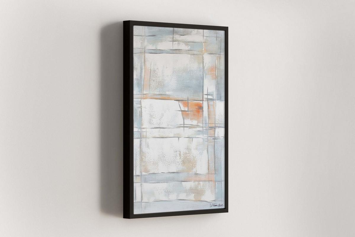 ACRYLBILD HANDGEMALT 60/90 cm - Grau, Holz/Textil (60/90cm) - KUNSTLOFT
