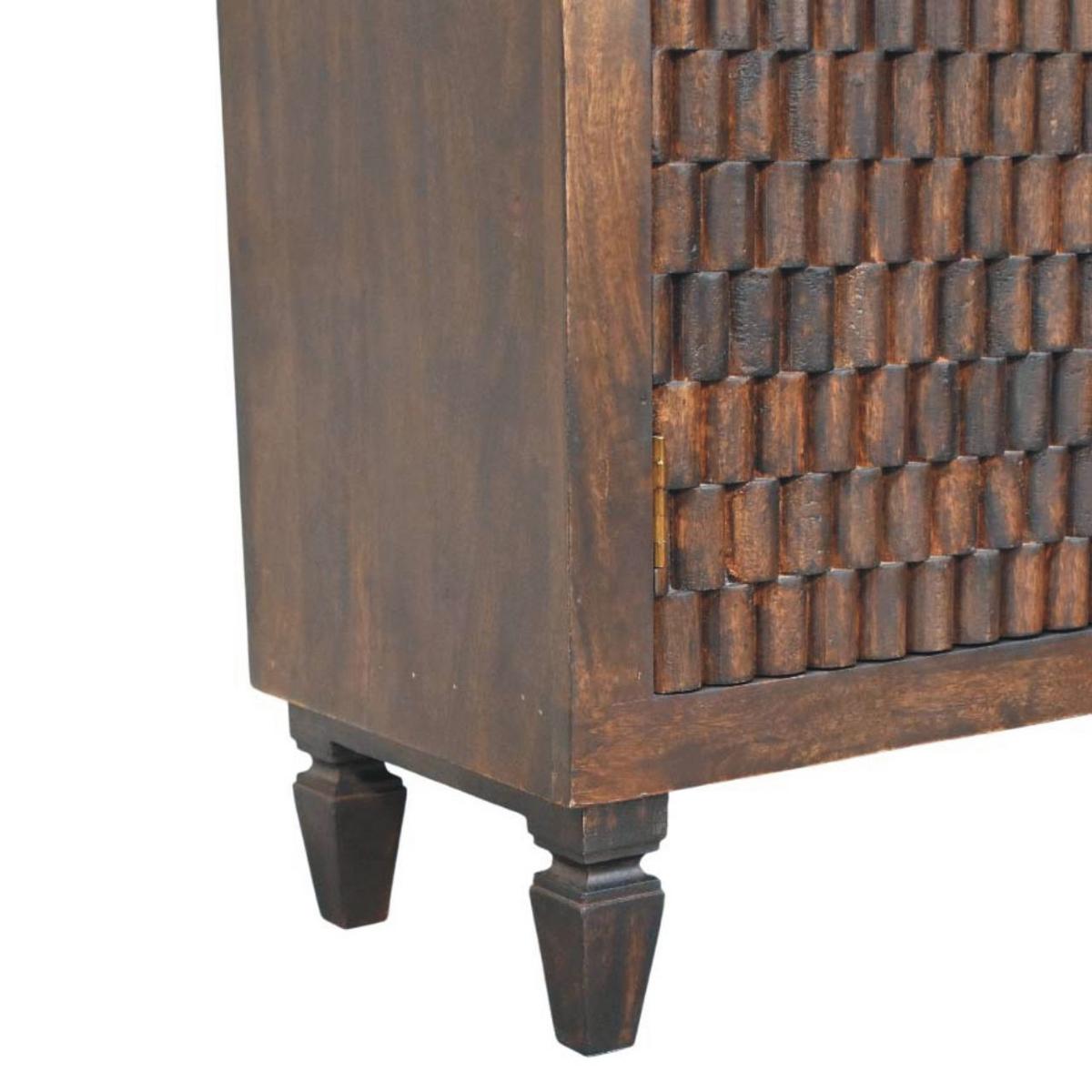 SCHRANK mit Samt-Mokka-Finish, 2 Innenablagen, 2 Türen, dunkelbraun. - Dunkelbraun/Goldfarben, Holz/Metall (85/86/35cm) - Artisan Furniture
