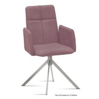 ARMLEHNSTUHL (6er-Set) Dorisa 52x92x60 Edelstahl/Rosewood - Edelstahlfarben/Dunkelrosa, Kunststoff (60/92/52cm) - 58aufmkessel