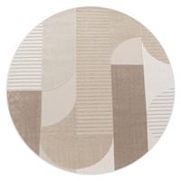 KURZFLORTEPPICH, abstrakt, aus Polypropylen, Beige, Ø 160 cm - Beige, Textil (160/160cm) - KADIMA DESIGN