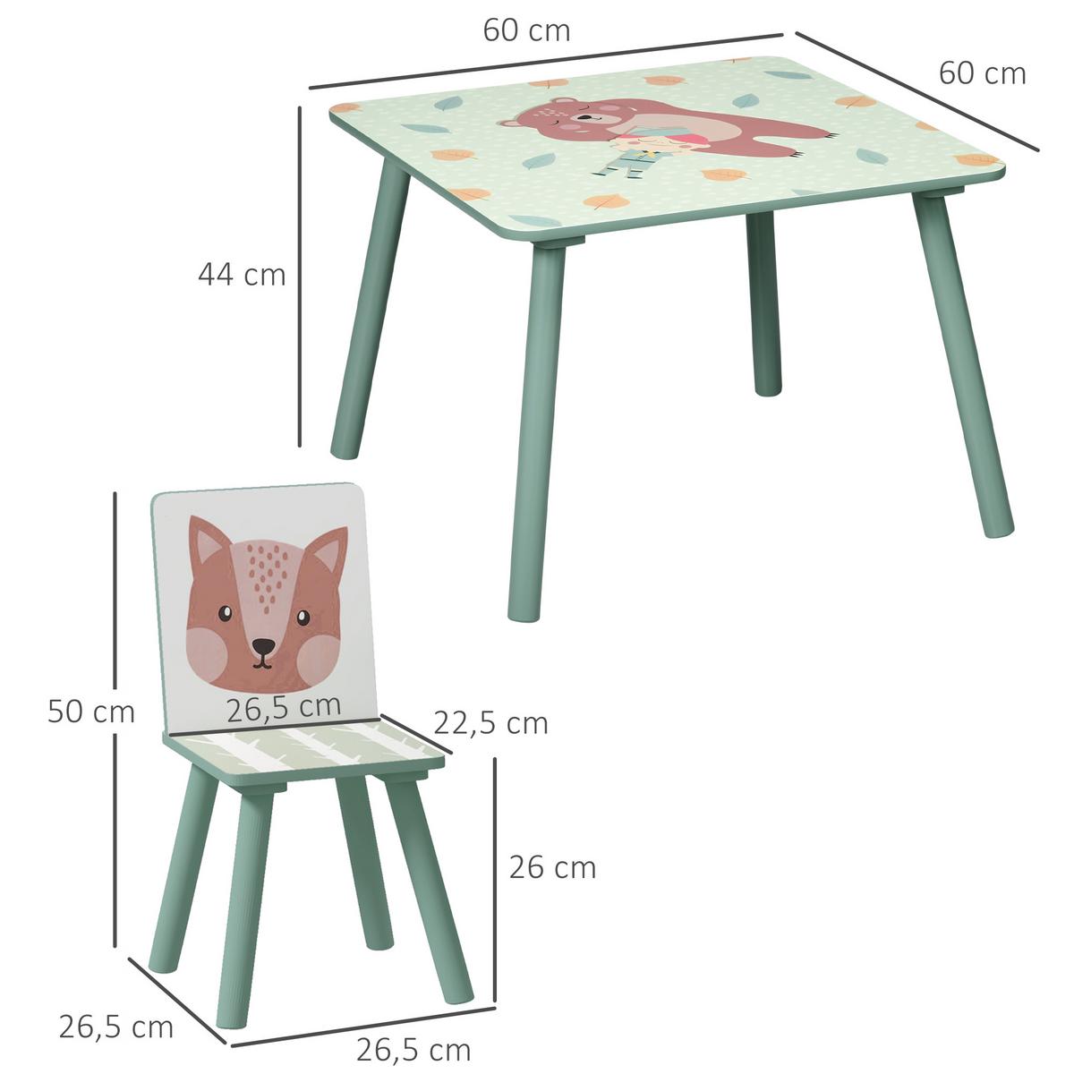 KINDERSITZGRUPPE - Grün, Holz/Holzwerkstoff (60/44/60cm) - ZONEKIZ