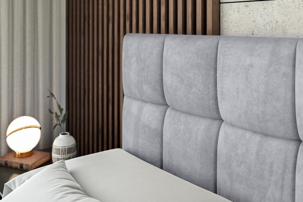 BOXBETT mit H3-Matratze und Lattenrost - RICAR - 140x200 Hellgrau - Hellgrau, Holzwerkstoff (140/200cm) - ALTDECOR